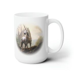 Unicorn near castle 15oz mug