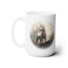 unicorn in front of castle on a white mug